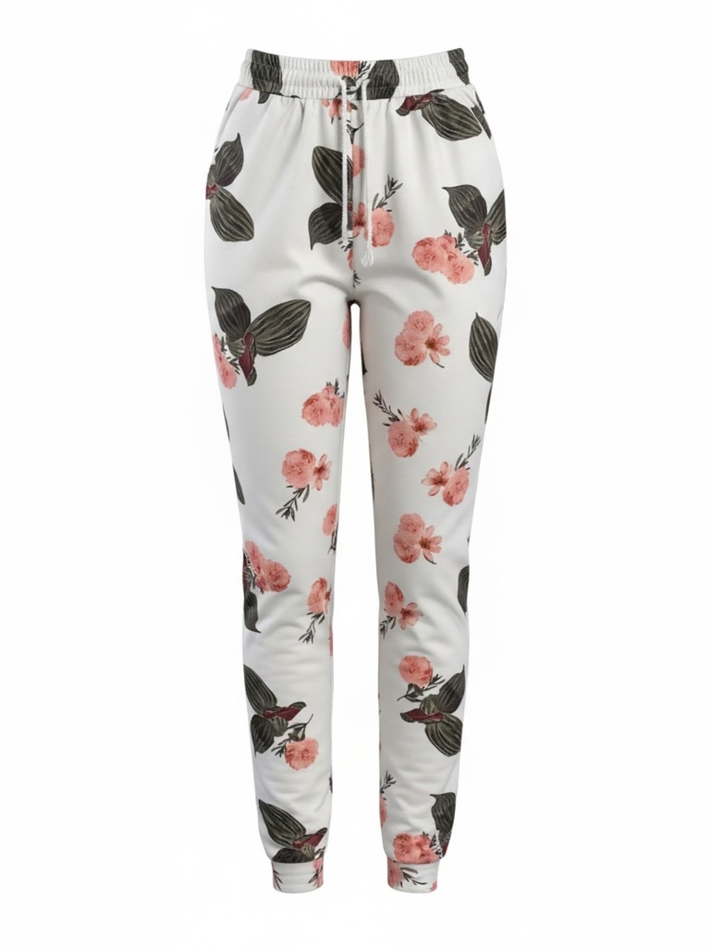 NWOT floral print elastic waist drawstring joggers size medium new without tags